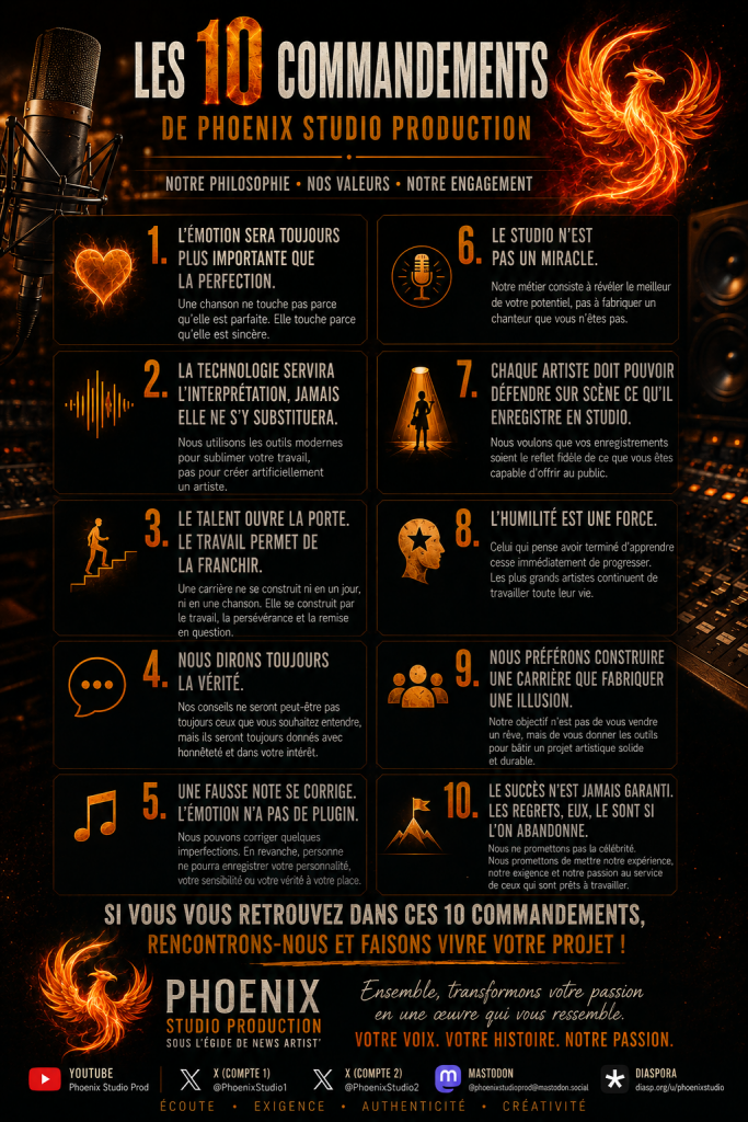 Les dix commandements de Phoenix Studio Production