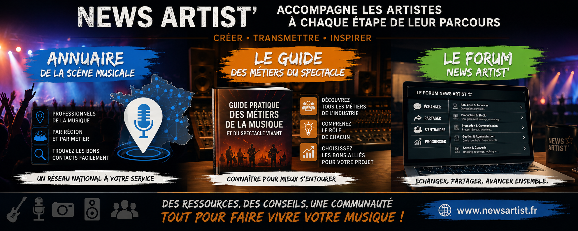 News Artist - Annuaire, guide des métiers et forum